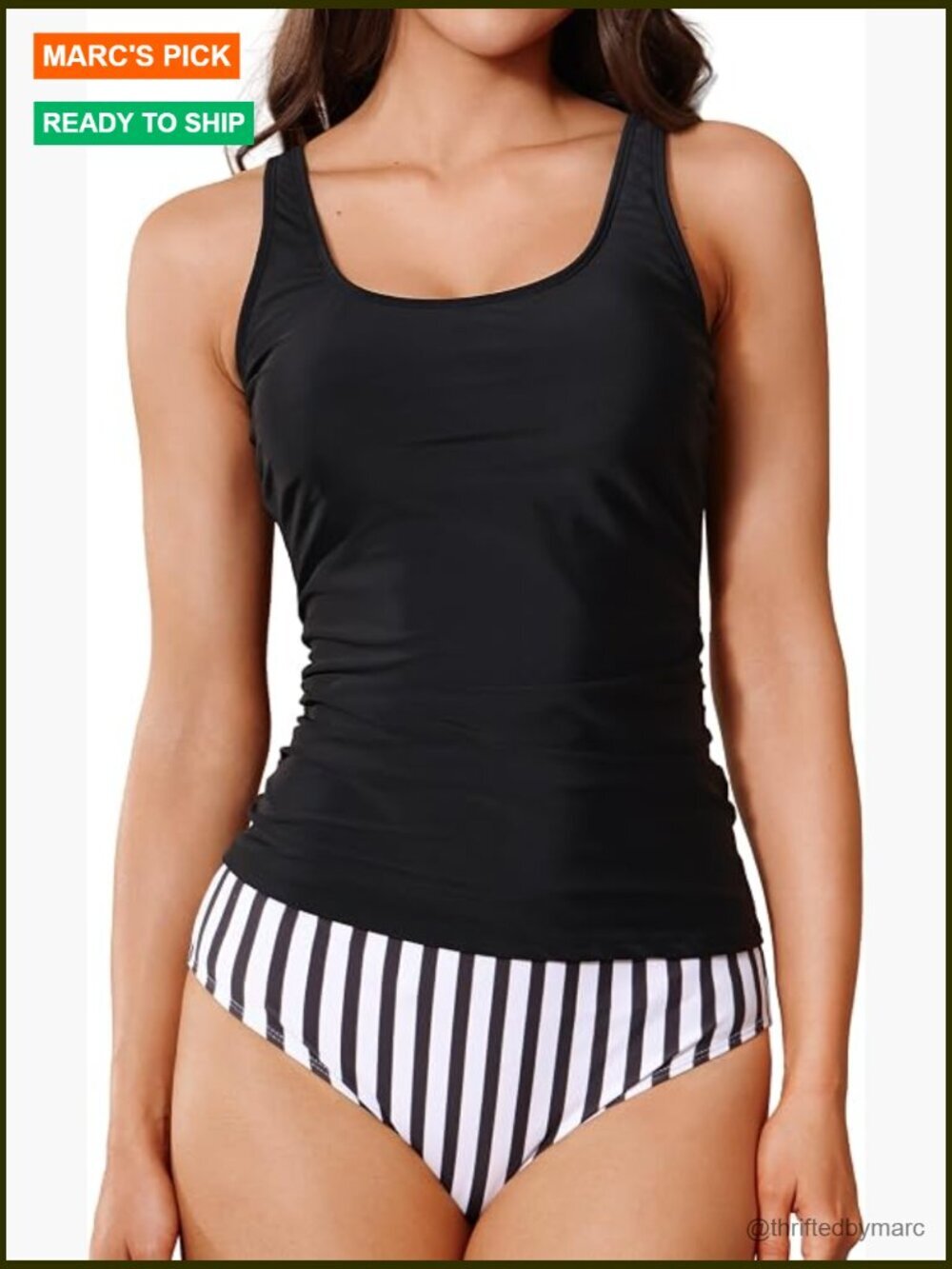Women's Tankini Set - Tummy Control, Adjustable Straps, Quick Dry